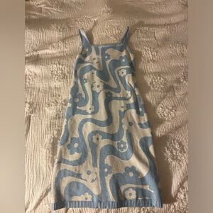 Blue xs crochet patterned hollister dress